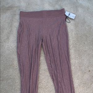 pink sparkly ribbed pants